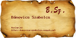 Bánovics Szabolcs névjegykártya