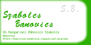 szabolcs banovics business card